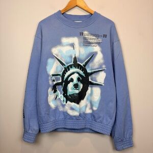 Off-White Blue Liberty crewneck sweatshirt from the 2018 collection
